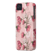 Girly Pink Floral iPhone 4s Case (Back Left)