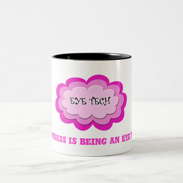 Girly Pink Flower Eye Tech Mug (Center)