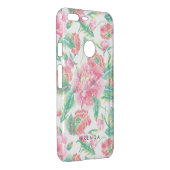 Girly Pink Flowers pattern Monogram 5 Uncommon Google Pixel XL Case (Back/Right)