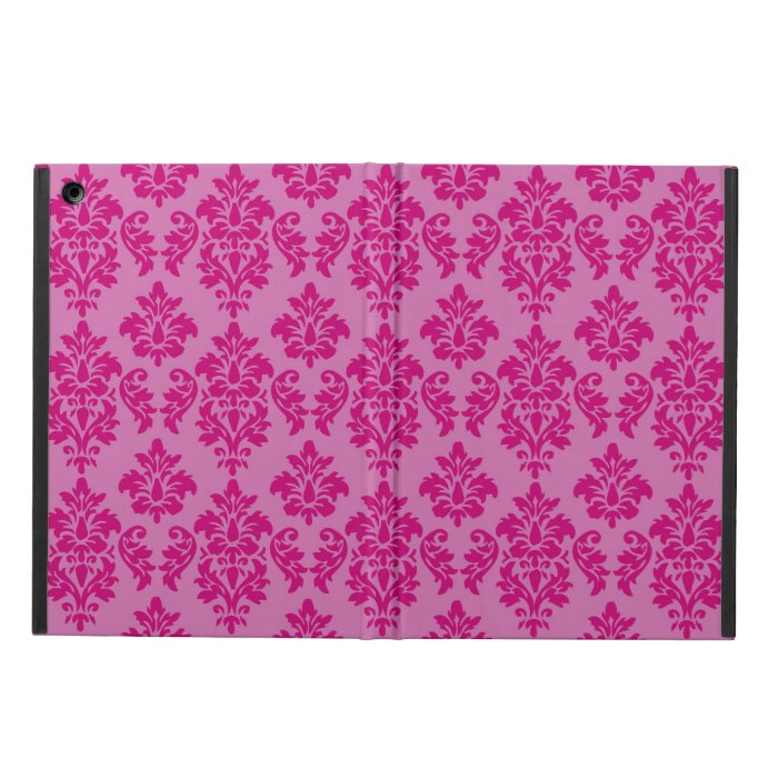 Girly Pink Fuchsia Damask Pattern iPad Air Cover