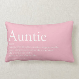 Girly Pink Fun Best Ever Aunt Auntie Definition Lumbar Pillow