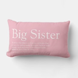 Girly Pink Fun Modern Cool Sister Definition Lumbar Pillow