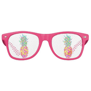 Girly Pink Geometric Triangles Pineapple Retro Sunglasses