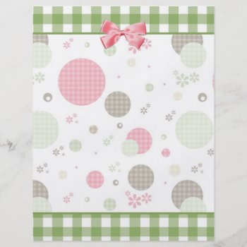Girly Pink Gingham Pattern Circles Cute Daisies Flyer by PhotographyTKDesigns at Zazzle