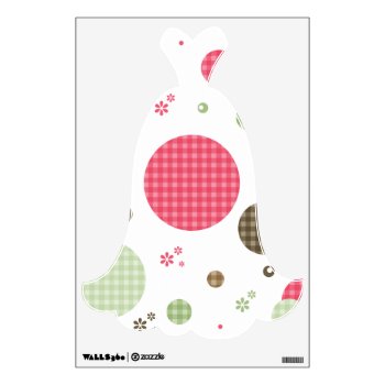 Girly Pink Gingham Pattern Circles Cute Daisies Wall Decal by PhotographyTKDesigns at Zazzle