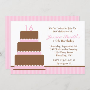 Girly Pink Girls Birthday Party Invitation