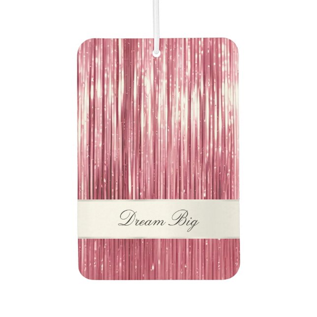 Girly Pink Glam Glitzy Tinsel Stripes  Air Freshener (Front)