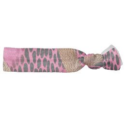 Girly Pink Glam Gold Leopard Print Elastic Hair Tie