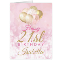 Girly Pink Glitter Balloons 21st birthday BIG
