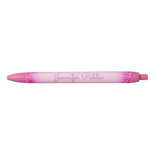 Girly Pink Glitter Calligraphy Script Template Pen