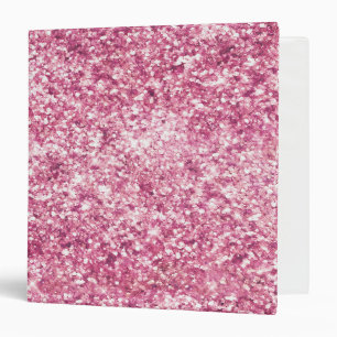 Girly Pink Glitter Confetti 3 Ring Binder