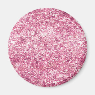 Girly Pink Glitter Confetti Magnet