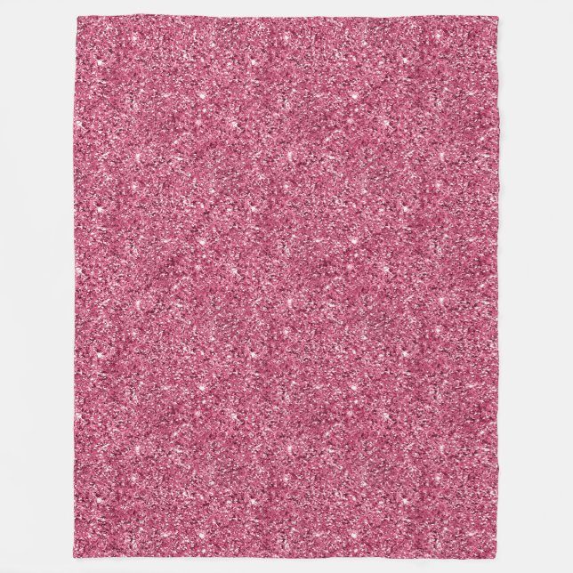 Girly Pink Glitter  Fleece Blanket (Front)