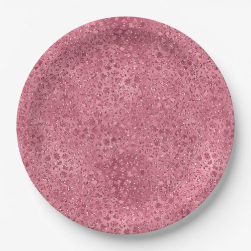 Girly Pink Glitter Glitz Leopard print Paper Plates