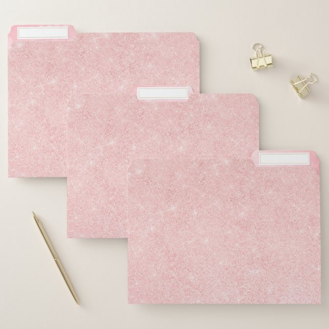 Girly pink glitter luxury design file folder (Set)