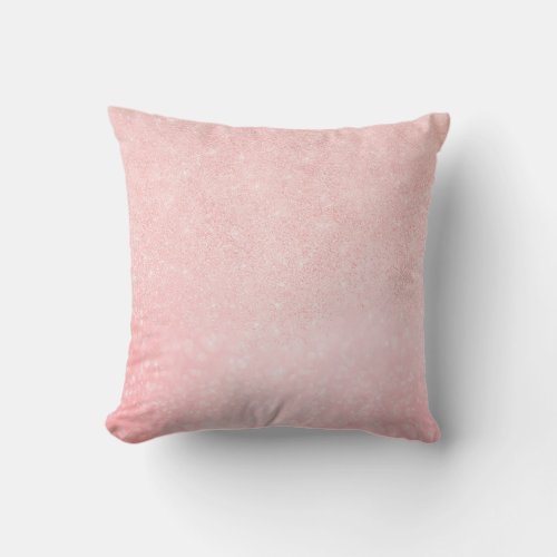 Girly pink glitter luxury design throw pillow
