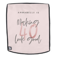 Girly Pink Glitter Modern Stylish 40th Birthday   Backpack at Zazzle