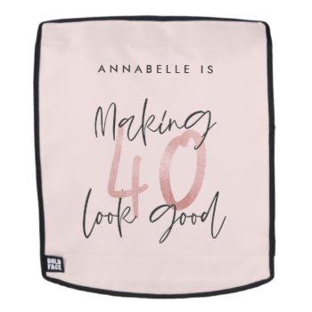 Girly Pink Glitter Modern Stylish 40th Birthday   Backpack by COFFEE_AND_PAPER_CO at Zazzle