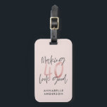 Girly pink glitter modern stylish 40th birthday  luggage tag<br><div class="desc">Girly pink glitter modern stylish 40th birthday design. Modern script text monochrome design. Part of a collection.</div>