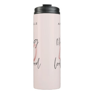 Girly pink glitter modern stylish 40th birthday thermal tumbler