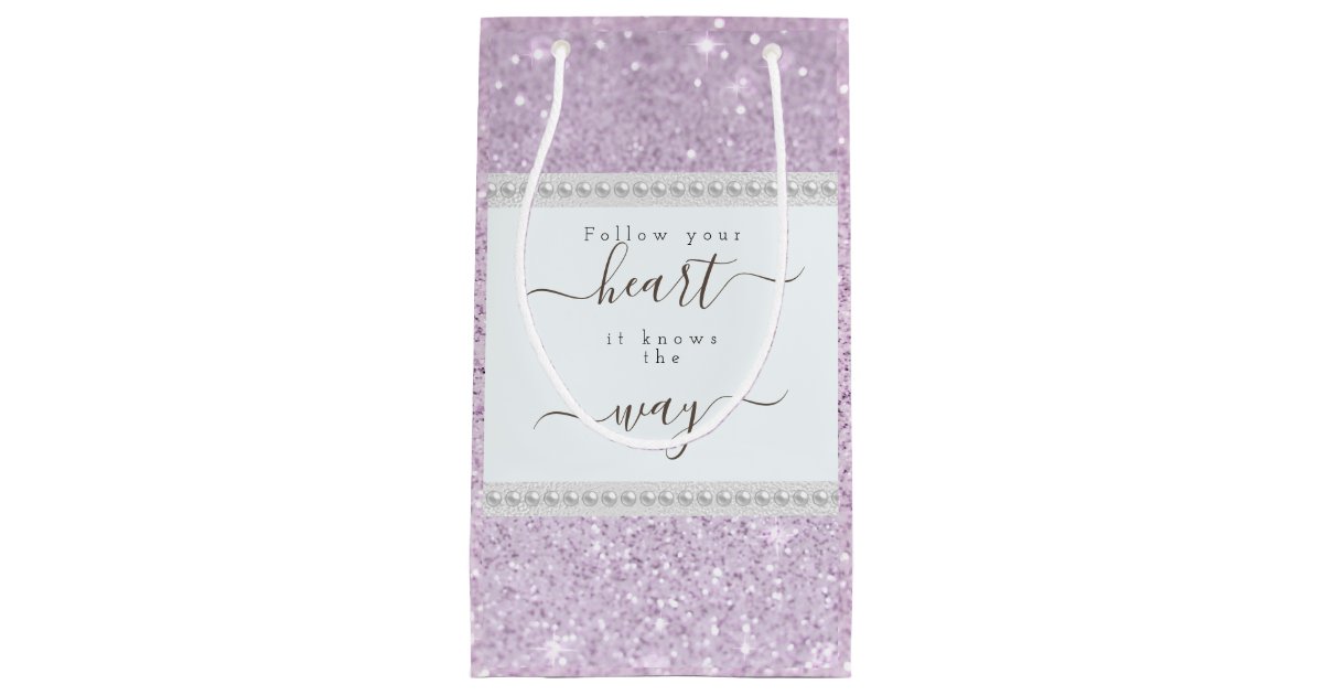 Girly Pink Glitter Motivational Quote Positivity Small Gift Bag Zazzle Com