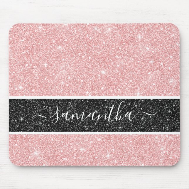 Girly Pink Glitter Mousepad (Front)