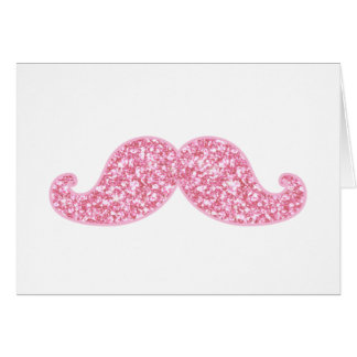GIRLY PINK GLITTER MUSTACHE PRINTED