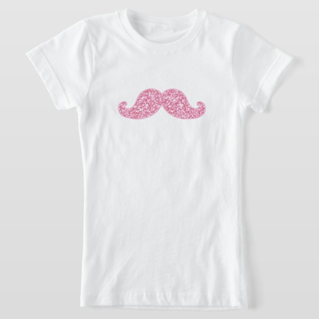 pink glitter mustache