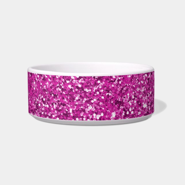Girly Pink Glitter Ombre Sparkle             Bowl (Front)