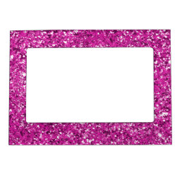 Girly Pink Glitter Ombre Sparkle           Magnetic Frame