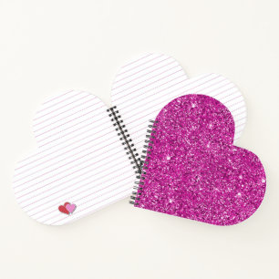 Girly Pink Glitter Ombre Sparkle Notebook