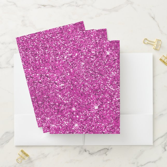 Girly Pink Glitter Ombre Sparkle             Pocket Folder (In Situ)