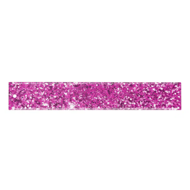 Girly Pink Glitter Ombre Sparkle Ruler | Zazzle