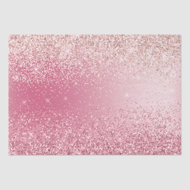 Girly Pink Glitter Ombre             Tissue Paper (Front)