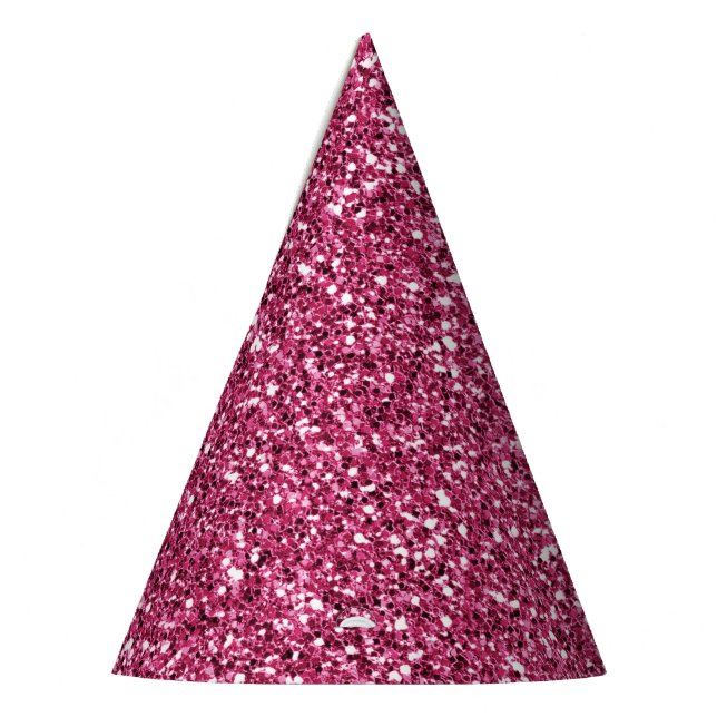 Girly Pink Glitter Party Hat Zazzle