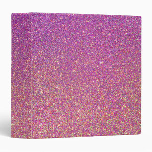 Girly Pink Glitter Pattern 3 Ring Binder