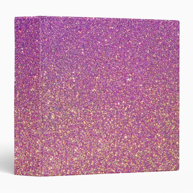 Girly Pink Glitter Pattern 3 Ring Binder (Front/Spine)