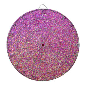 Girly Pink Glitter Pattern Dartboard With Darts