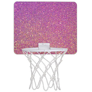 Girly Pink Glitter Pattern Mini Basketball Hoop
