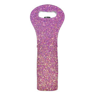 Girly Pink Glitter Pattern Wine Bag