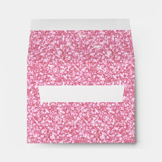 Girly Pink Glitter Printed Envelope (Back (Bottom))