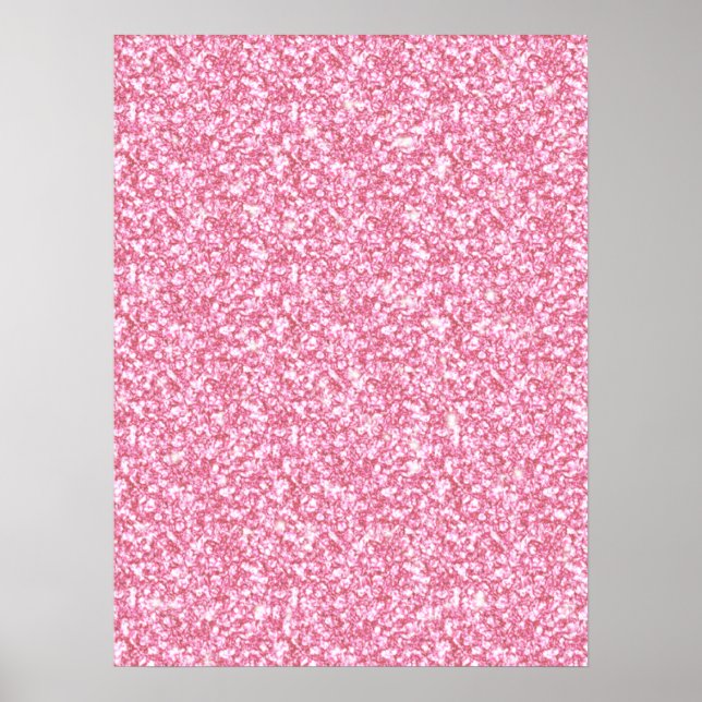 Girly Pink Glitter Printed Poster (Front)