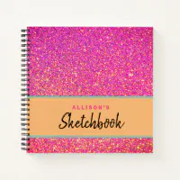 Personalized Elegant Pink Sketchbook Notebook, Zazzle