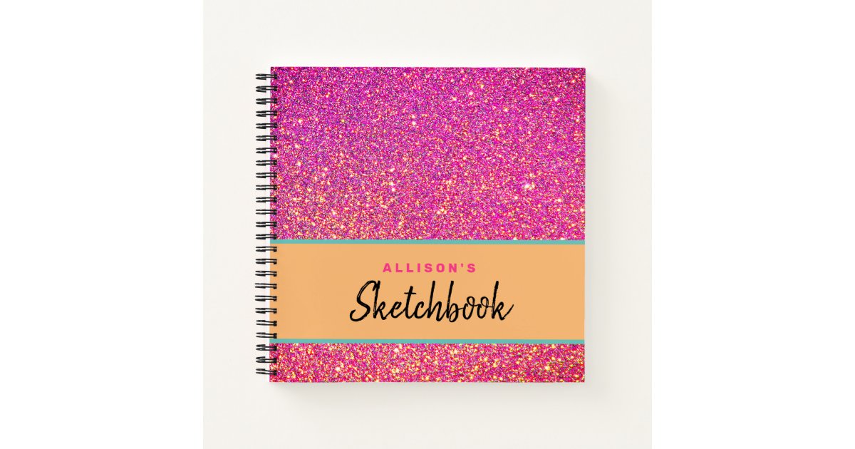 Personalized Elegant Pink Sketchbook Notebook, Zazzle