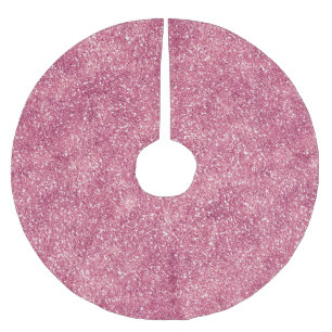 Girly Pink Glitter Sparkle Glitz Brushed Polyester Tree Skirt