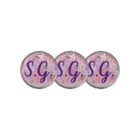 Girly Pink Glitter Stars Custom Unique Golfer Gift Golf Ball Marker
