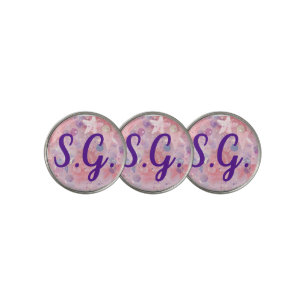 Girly Pink Glitter Stars Custom Unique Golfer Gift Golf Ball Marker