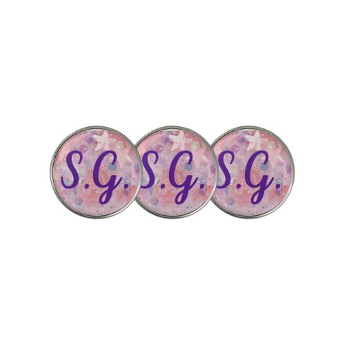 Girly Pink Glitter Stars Custom Unique Golfer Gift Golf Ball Marker