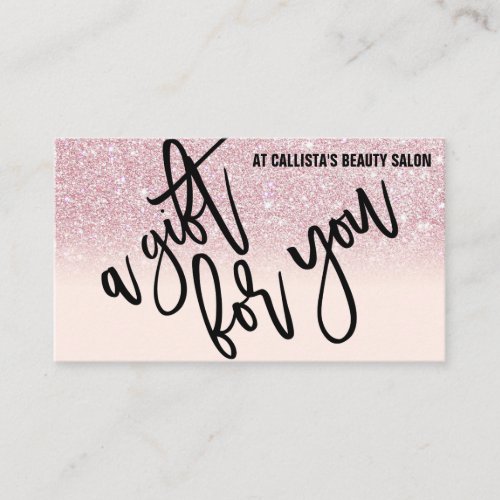 Girly Pink Glitter Typography Gift Certificate