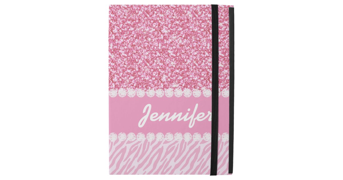 Girly Pink Glitter Zebra Stripes Your Name Ipad Pro 12 9 Case Zazzle Com Here are only the best cute glitter wallpapers. zazzle